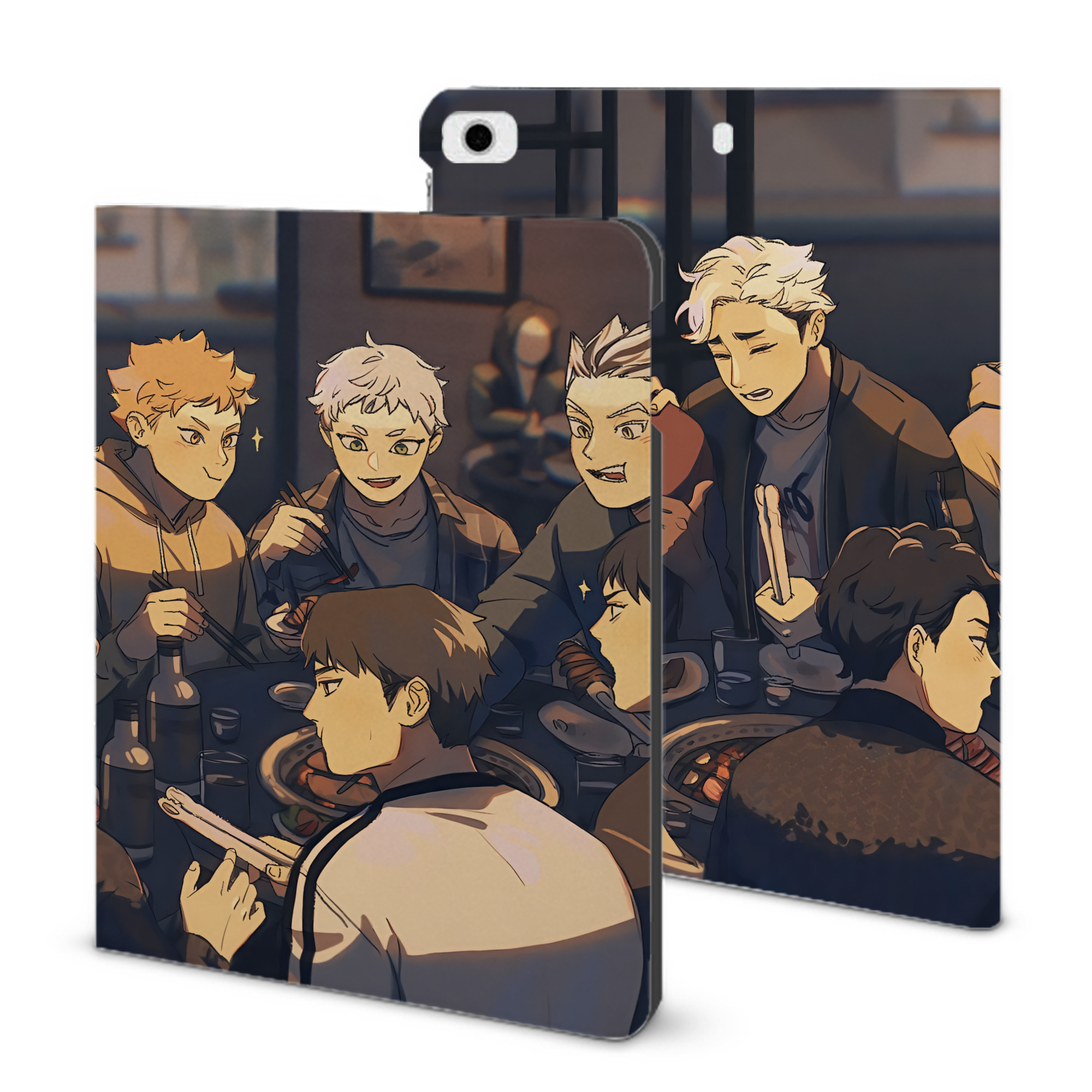 （画像用） ハイキュー!! Haikyu!! IPad ケース ブック型 PUレザー TPU 耐衝撃 軽量 薄型 ペン収納なし 全面保護 IPad 各モデル対応